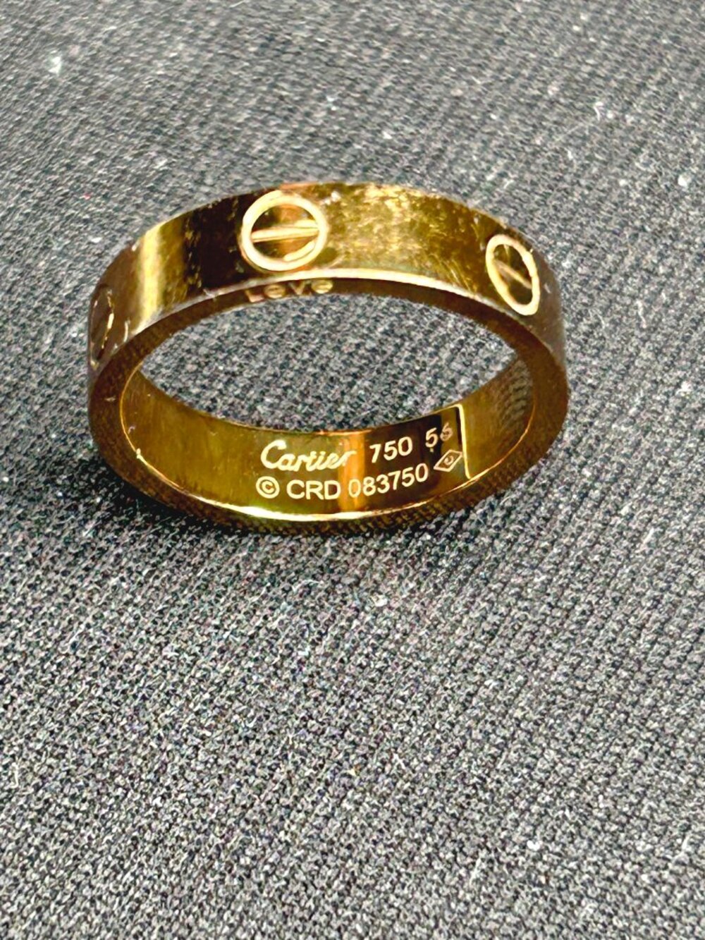 Gold Tone Screw Band Ring